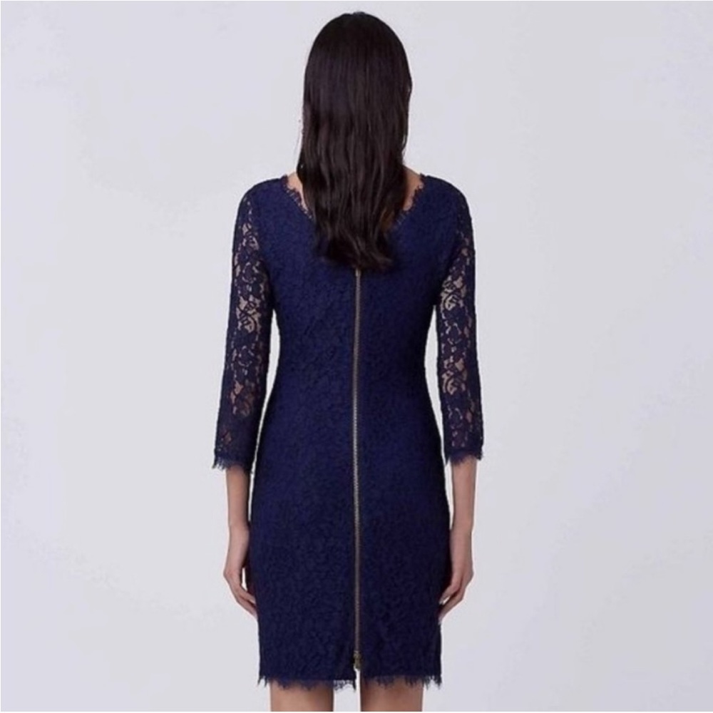 DVF Zarita Lace Little Black Dress LBD 2010s Y2K Fairy Goth Sz 0 - Picture 12 of 12